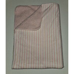 True Baby Pink White Striped Fleece Baby Blanket Lovey Girl SOFT 30x38